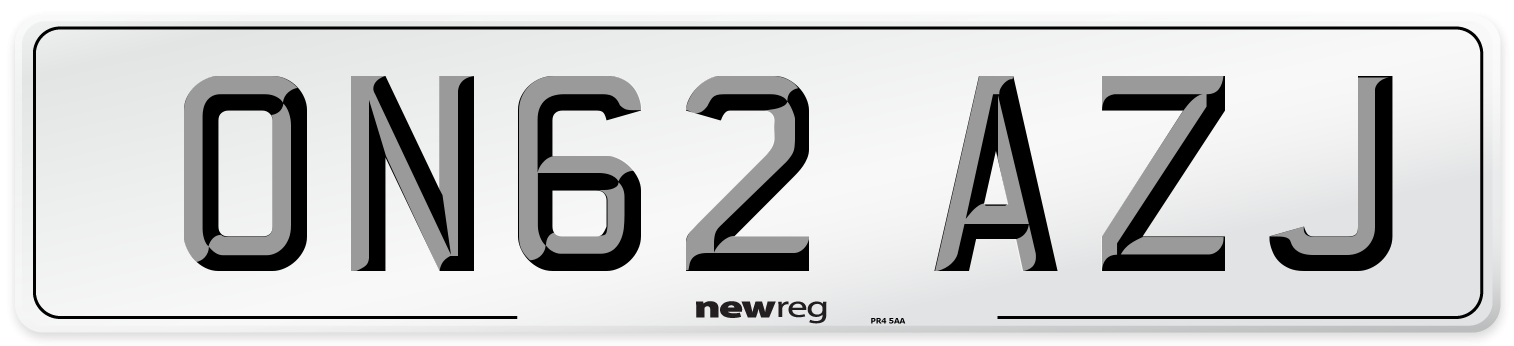 ON62 AZJ Number Plate from New Reg